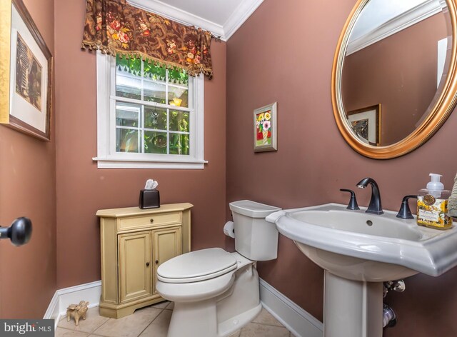 20 Mooney Ln, Chester Springs, PA 19425 - half bathroom featuring ornamental molding and tile patterned flooring