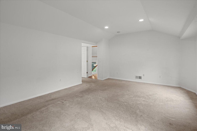 124 Kingsland Cir, Monmouth Junction, NJ 08852 - additional living space with vaulted ceiling, carpet flooring, and recessed lighting