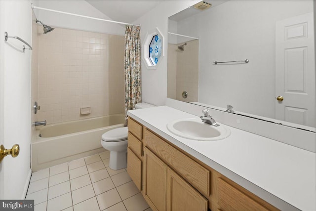 124 Kingsland Cir, Monmouth Junction, NJ 08852 - bathroom with vanity, shower / bathtub combination with curtain, and tile patterned flooring