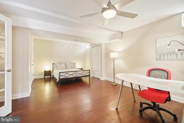 14309 Cervantes Ave, Darnestown, MD 20874 - bedroom featuring wood finished floors and ceiling fan