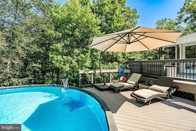 1225 Shenkel Rd, Pottstown, PA 19465 - swimming pool with a wooden deck