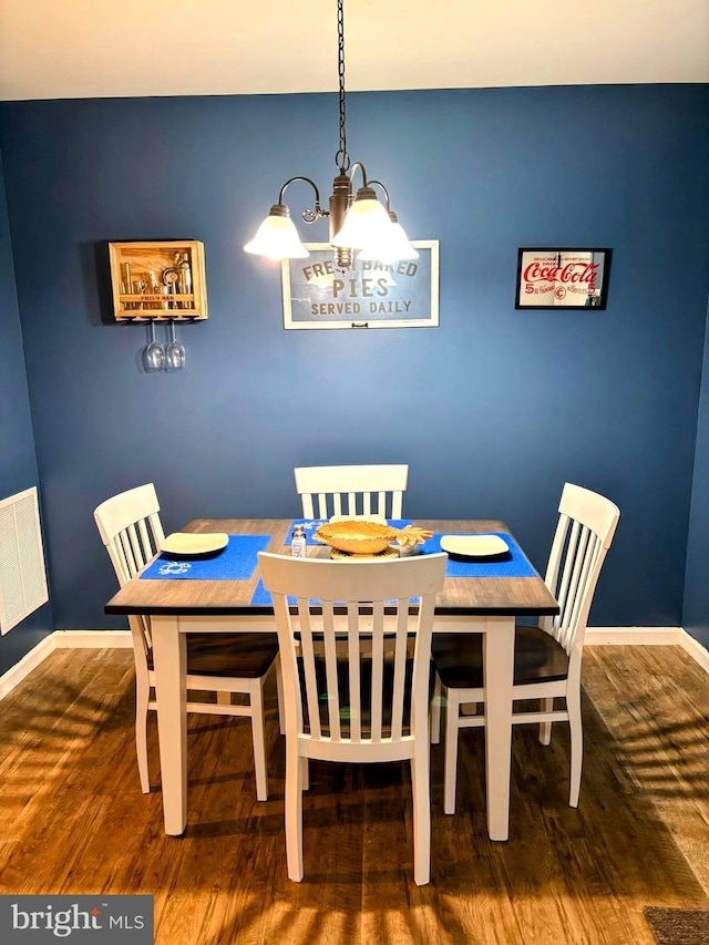 732 Farmwood Ln, Lebanon, PA 17042 - dining space featuring a chandelier and wood finished floors