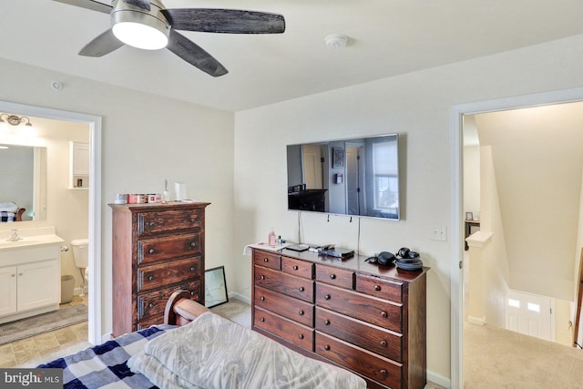 732 Farmwood Ln, Lebanon, PA 17042 - bedroom with ensuite bathroom and ceiling fan