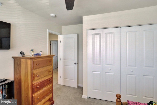 732 Farmwood Ln, Lebanon, PA 17042 - bedroom featuring light carpet, a closet, and ceiling fan