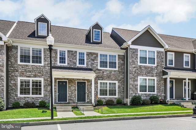 732 Farmwood Ln, Lebanon, PA 17042 - multi unit property featuring stone siding, a front lawn, and roof with shingles
