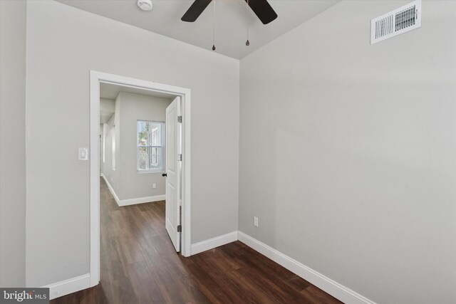 2419 Arlington St, Philadelphia, PA 19121 - spare room with a ceiling fan, dark wood-type flooring, and lofted ceiling