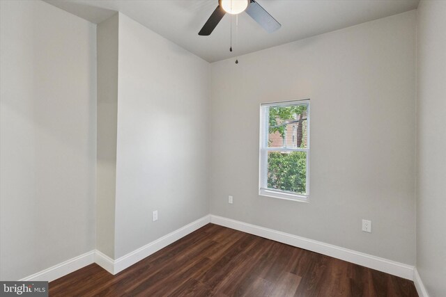 2419 Arlington St, Philadelphia, PA 19121 - spare room with dark wood-style flooring and ceiling fan