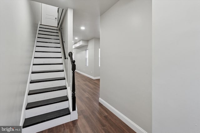 2419 Arlington St, Philadelphia, PA 19121 - staircase featuring wood finished floors and recessed lighting