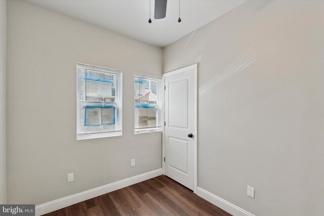 2419 Arlington St, Philadelphia, PA 19121 - spare room featuring dark wood-style floors and a ceiling fan