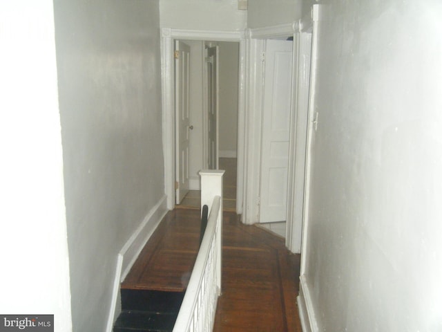 213 S 58th St, Philadelphia, PA 19139 - hall featuring dark wood finished floors