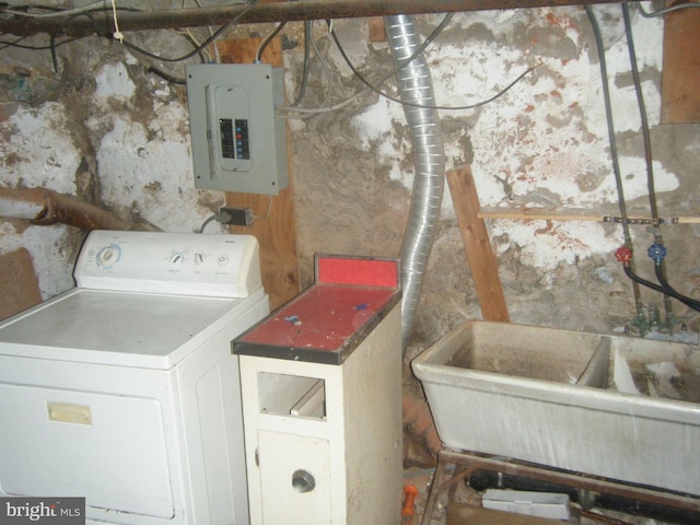 213 S 58th St, Philadelphia, PA 19139 - laundry room featuring washer / dryer and electric panel