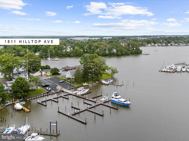 1811 Hilltop Ave, Baltimore, MD 21221 - drone / aerial view of a marina and a nearby body of water
