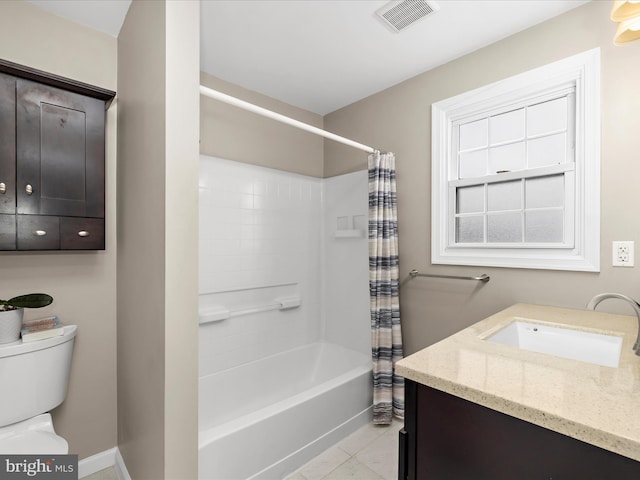 1811 Hilltop Ave, Baltimore, MD 21221 - bathroom with shower / tub combo with curtain, vanity, and tile patterned floors