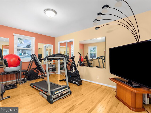 1811 Hilltop Ave, Baltimore, MD 21221 - workout area with wood finished floors and healthy amount of natural light