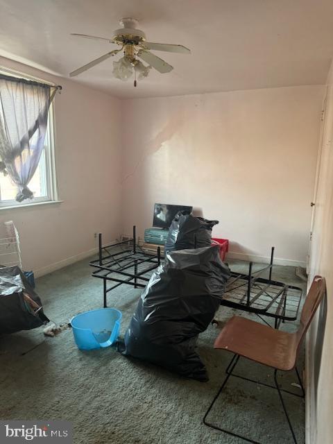 1814 S Newkirk St, Philadelphia, PA 19145 - interior space featuring carpet flooring and ceiling fan