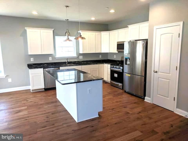 806 Pengrove Ct Lot 54, Bowie, MD 20716 - kitchen featuring appliances with stainless steel finishes, recessed lighting, dark countertops, and white cabinets