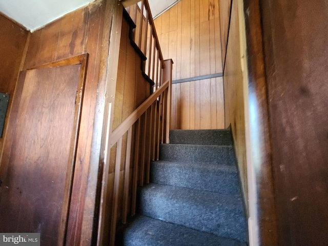 101 S Payson St, Baltimore, MD 21223 - stairs featuring wooden walls