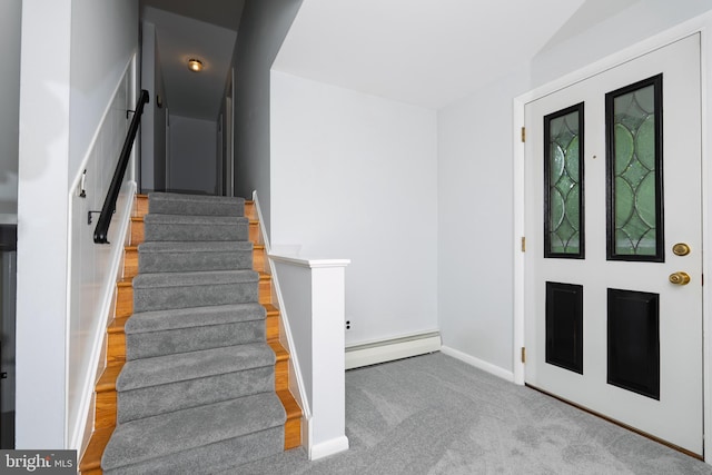 245 Greentree Dr, West Chester, PA 19382 - stairs with a baseboard radiator and baseboards