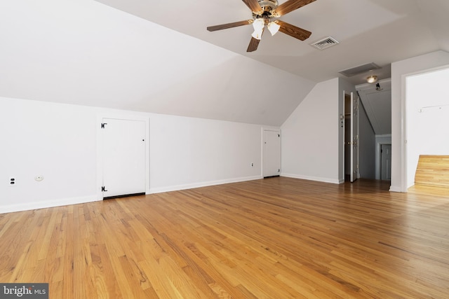 245 Greentree Dr, West Chester, PA 19382 - bonus room featuring ceiling fan, vaulted ceiling, and light wood-style floors