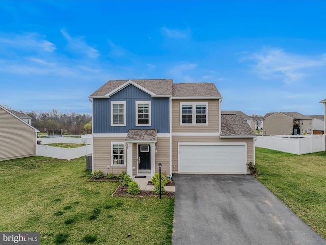 110 Tundra Ct, Bunker Hill, WV 25413 - traditional home featuring asphalt driveway, roof with shingles, a garage, and board and batten siding