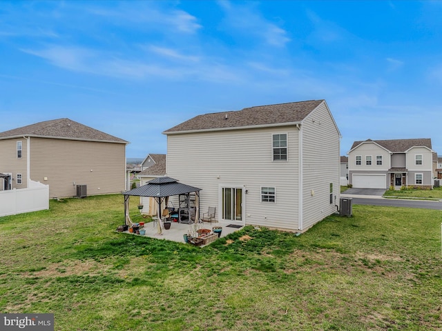 110 Tundra Ct, Bunker Hill, WV 25413 - back of house featuring a gazebo, a patio area, and a lawn