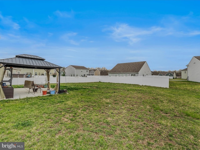 110 Tundra Ct, Bunker Hill, WV 25413 - view of yard with a patio area, a gazebo, and a residential view