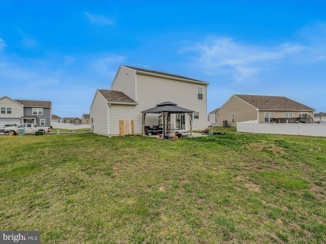 110 Tundra Ct, Bunker Hill, WV 25413 - rear view of property with a gazebo and a lawn