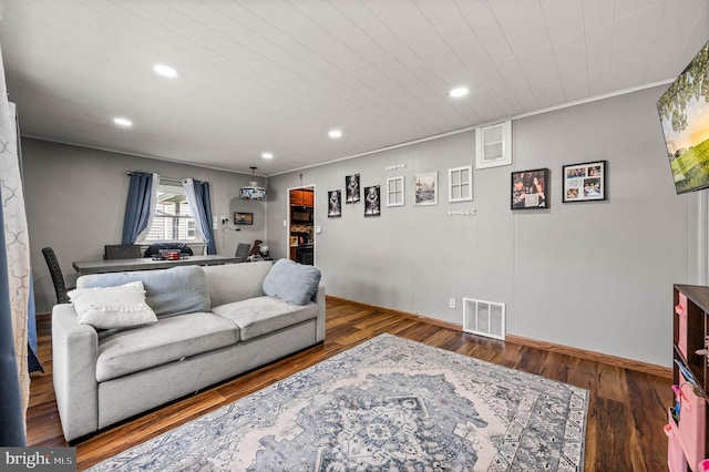 672 Austin Dr, Fairless Hills, PA 19030 - living area with recessed lighting and wood finished floors