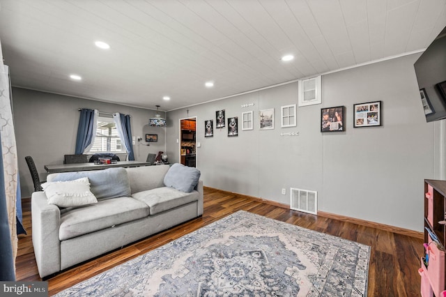 672 Austin Dr, Fairless Hills, PA 19030 - living room featuring recessed lighting and wood finished floors