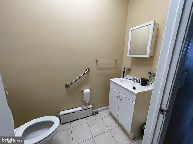 3102 N Taylor St, Philadelphia, PA 19132 - half bathroom featuring vanity, tile patterned floors, and baseboard heating