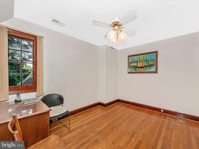 5100 Brook Green Rd, Baltimore, MD 21229 - office with light wood-style flooring and ceiling fan