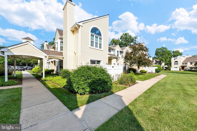 28 Powell Ct, Hightstown, NJ 08520 - view of side of property featuring a chimney and a residential view