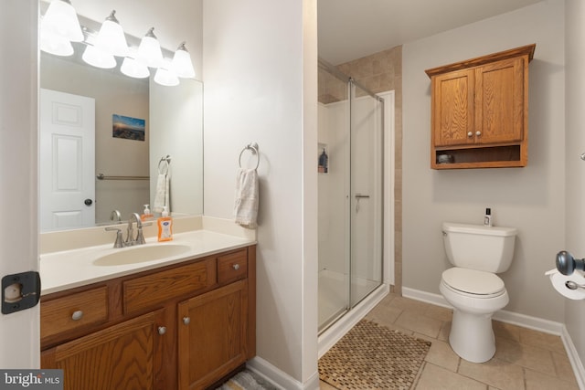 154 S Main St, Dublin, PA 18917 - full bathroom featuring vanity, a stall shower, and tile patterned floors
