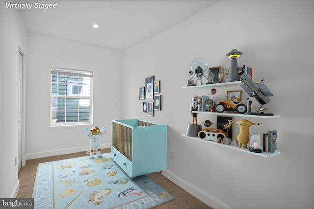2305 James St, Baltimore, MD 21230 - carpeted bedroom with baseboards and recessed lighting