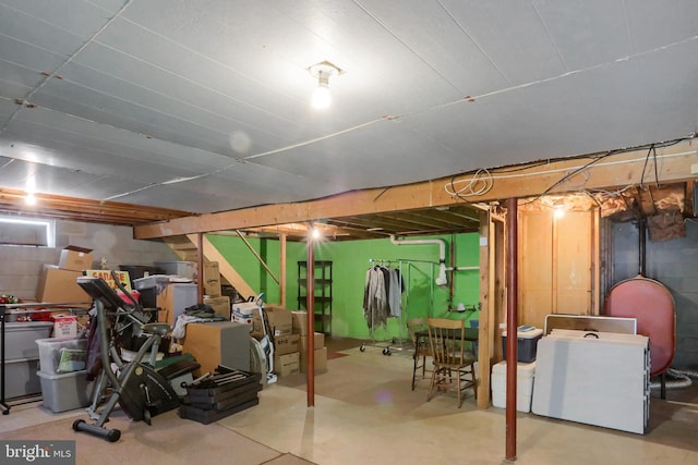 937 Meadow Ln, Millersburg, PA 17061 - unfinished basement featuring washer / clothes dryer, heating fuel, and stairs