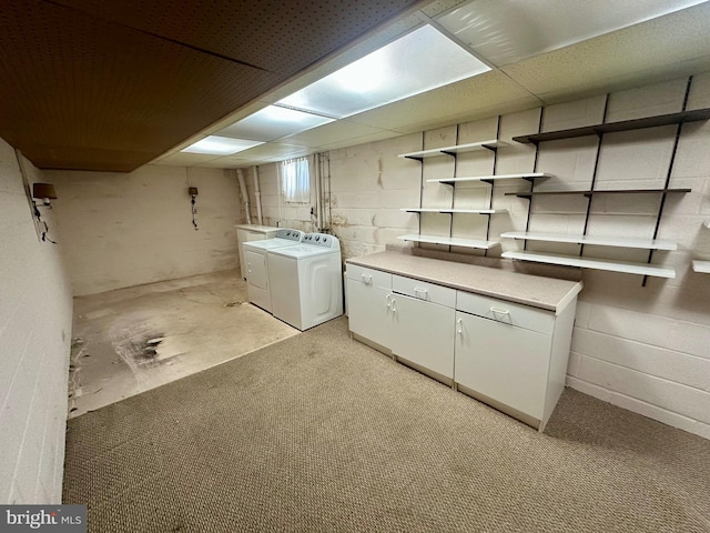 2475 Wharton Rd, York, PA 17402 - basement featuring washer and dryer and concrete block wall