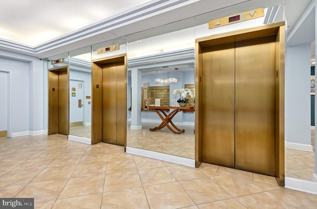 3005 S Leisure World Blvd Unit 226, Silver Spring, MD 20906 - hall featuring elevator and light tile patterned floors