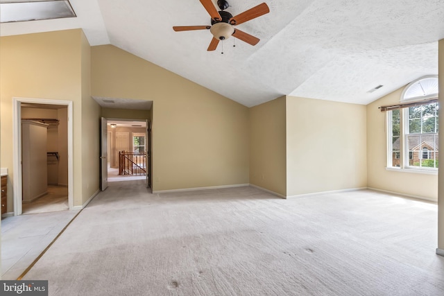 16715 Tintagel Ct, Dumfries, VA 22025 - unfurnished room featuring vaulted ceiling, a ceiling fan, and light carpet