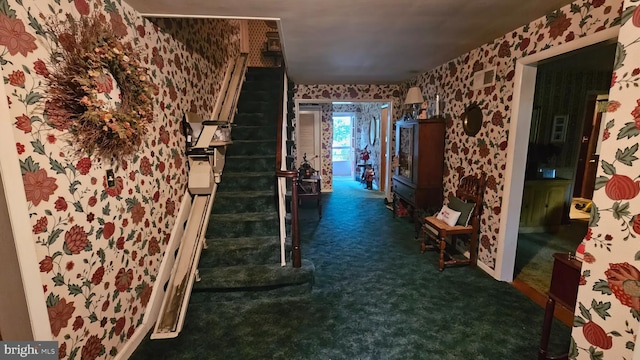 59 Singer Rd, New Freedom, PA 17349 - hall featuring wallpapered walls and carpet