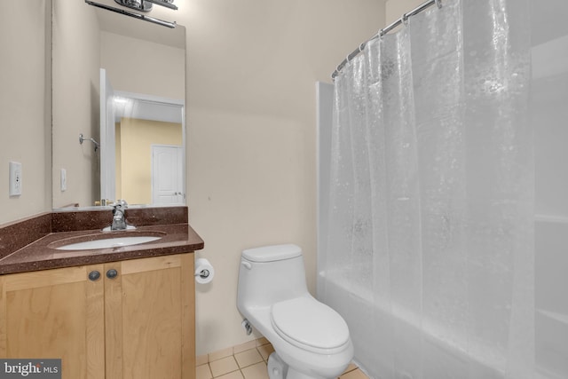 13716 Molly Berry Rd, Brandywine, MD 20613 - bathroom with tile patterned flooring, vanity, and shower / bath combination with curtain