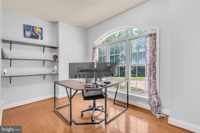 13716 Molly Berry Rd, Brandywine, MD 20613 - home office featuring hardwood / wood-style floors and baseboards