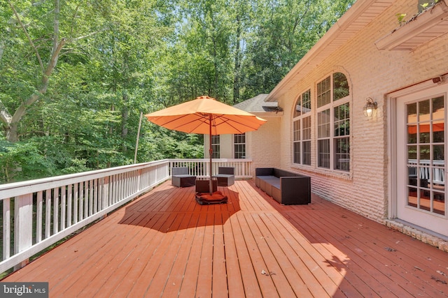 13716 Molly Berry Rd, Brandywine, MD 20613 - wooden terrace featuring an outdoor living space