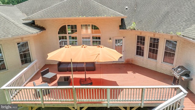 13716 Molly Berry Rd, Brandywine, MD 20613 - wooden terrace featuring a grill