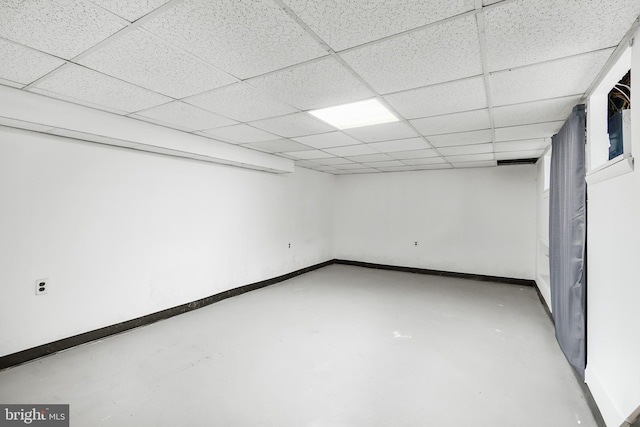 2929 N W St, Wilmington, DE 19802 - finished below grade area with a drop ceiling and baseboards