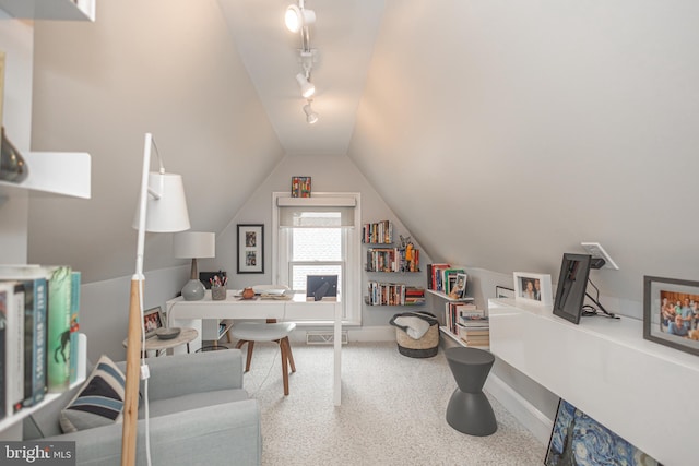 151 N Union St Unit 6, Lambertville, NJ 08530 - office area featuring track lighting and lofted ceiling