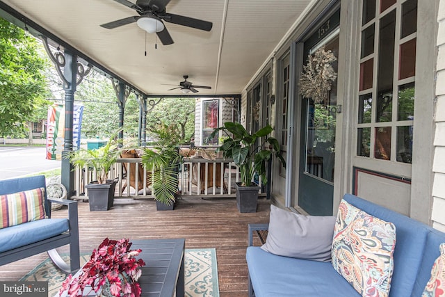 151 N Union St Unit 6, Lambertville, NJ 08530 - wooden deck with a ceiling fan