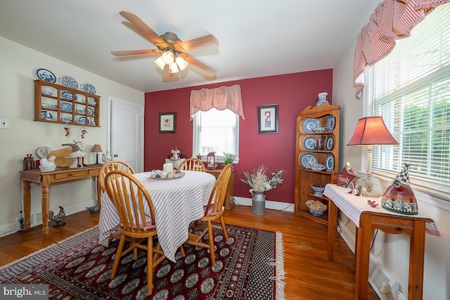 127 Long Rd, King Of Prussia, PA 19406 - dining area with wood finished floors and ceiling fan