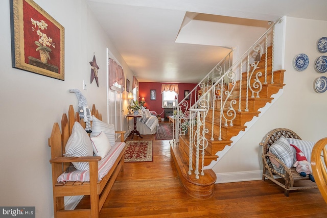 127 Long Rd, King Of Prussia, PA 19406 - entryway featuring wood finished floors and stairs