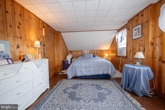 127 Long Rd, King Of Prussia, PA 19406 - bedroom with wood walls and vaulted ceiling