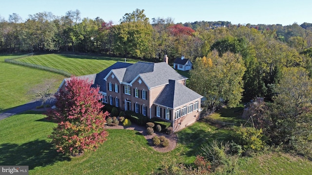 18132 Shenstone Run Ct, Leesburg, VA 20175 - aerial view of property and surrounding area with a heavily wooded area